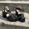 Andres Machado - Sort sandal med høj hæl