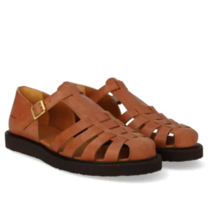 Angulus - Brun sandal med hælkappe