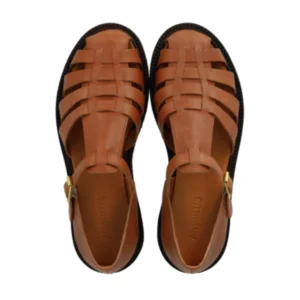 Angulus - Brun sandal med hælkappe