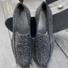 Angulus - Sort glimmer loafers