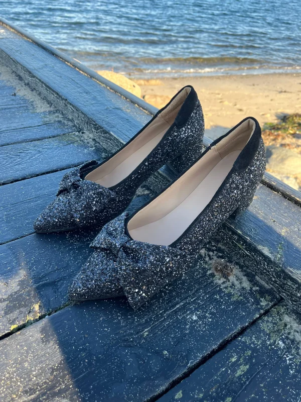 Angulus - Sort glimmer pumps