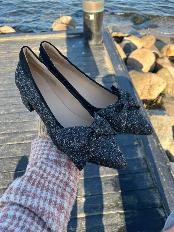 Angulus - Sort glimmer pumps