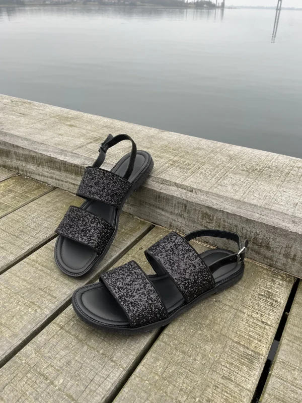 Angulus - Sort glimmer sandal