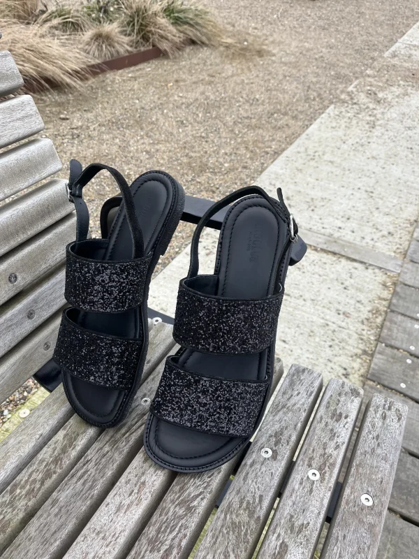 Angulus - Sort glimmer sandal