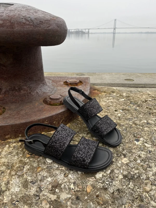 Angulus - Sort glimmer sandal