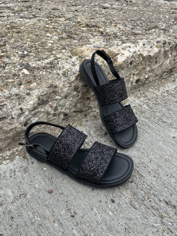 Angulus - Sort glimmer sandal