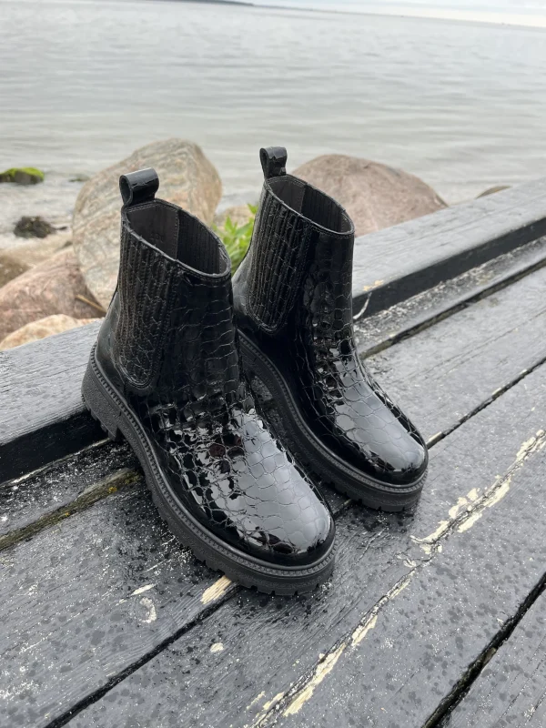Angulus - Sort lak støvle
