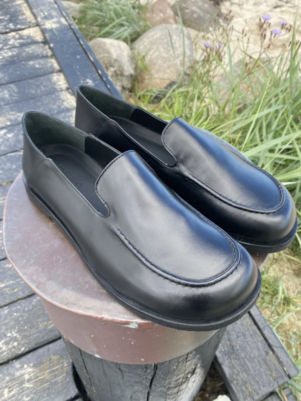 Angulus - Sort loafers (Ekstra vidde)