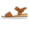 Gabor - Brun sandal med velcro og elastik