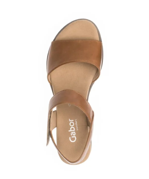 Gabor - Brun sandal med velcro og elastik