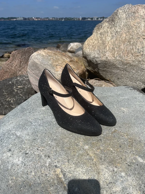 Gabor - Sort glimmer pumps