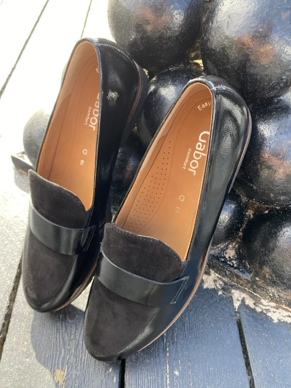 Gabor - Sort lak loafers (Vidde G)