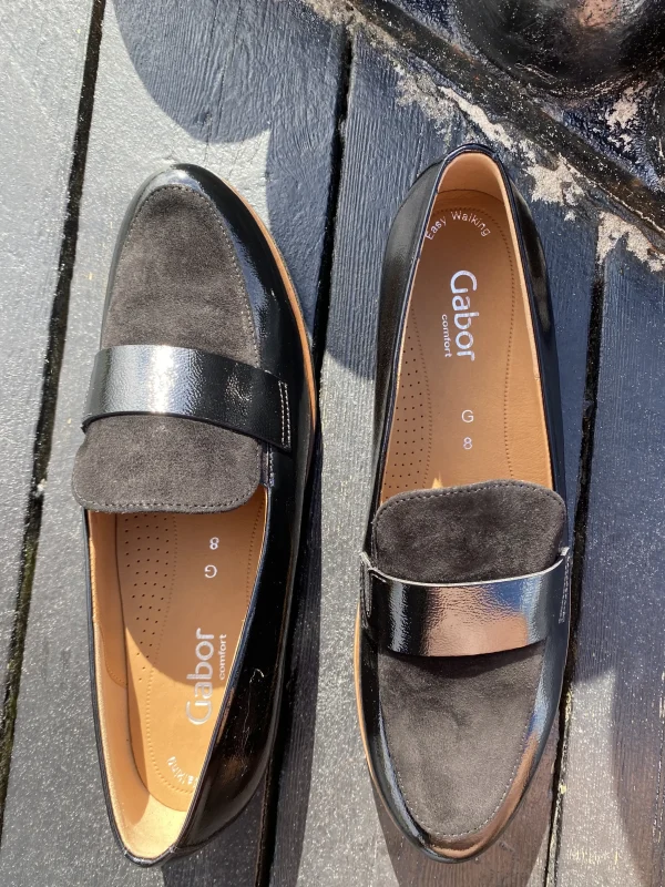 Gabor - Sort lak loafers (Vidde G)