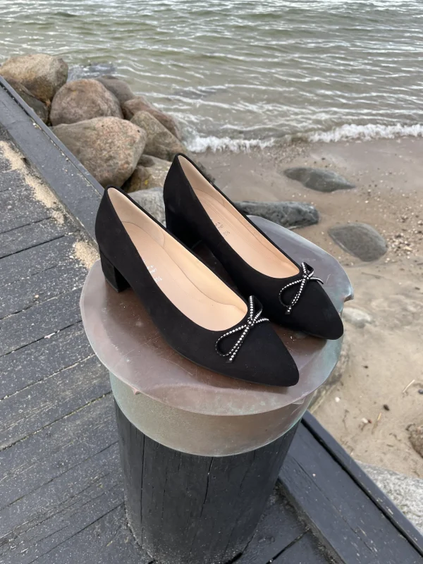Gabor - Sort pumps med sløjfe