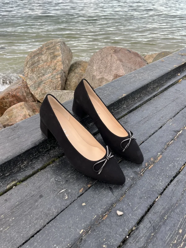 Gabor - Sort pumps med sløjfe