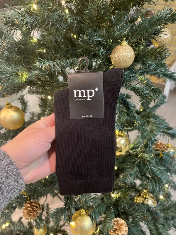 MP - sort Bomuldsstrømpe