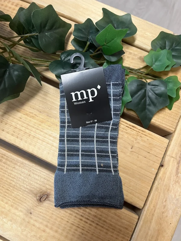 MP - Ternet blå/grøn strømpe
