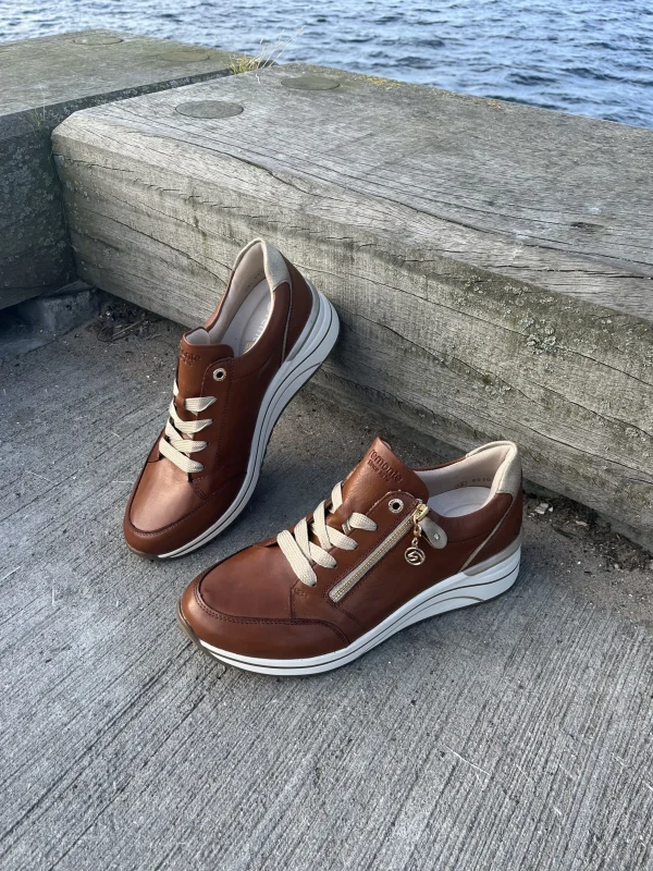 Remonte - Brun læder sneakers