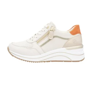Remonte - Lys sneakers med kilehæl