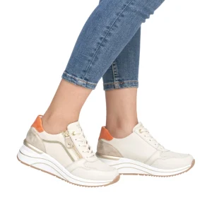 Remonte - Lys sneakers med kilehæl