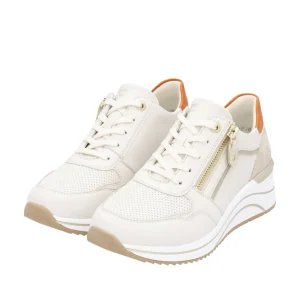 Remonte - Lys sneakers med kilehæl