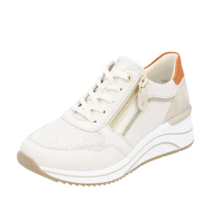 Remonte - Lys sneakers med kilehæl