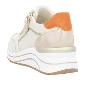 Remonte - Lys sneakers med kilehæl