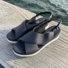 Remonte - Sort sandal med kilehæl